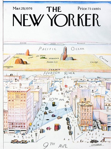 Famous Saul Steinberg New Yorker cover