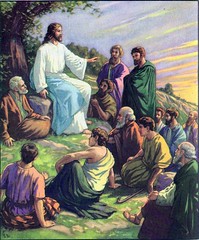 Jesus teaching on the mountainside