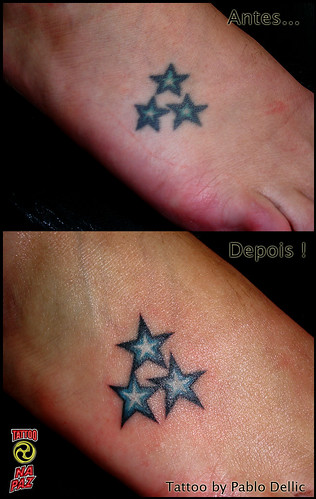 tattoo femininas. Retoque de tatuagem de estrela