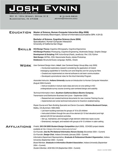 Resume for graduate application example