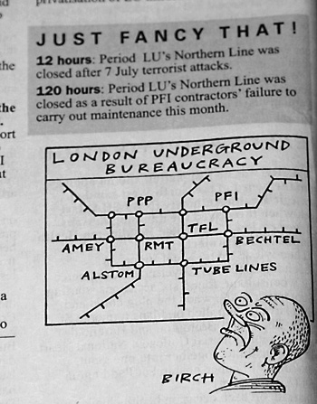 Private Eye comment & cartoon on the Northern Line