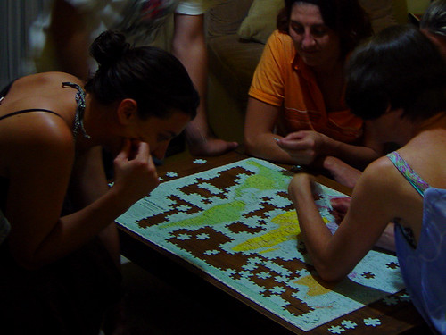 world map jigsaw. peters world map jigsaw. my sister on the left, my mother on the right.. and
