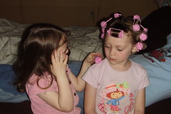 Ashlee with Curlers and  Aimee 2 041507 web
