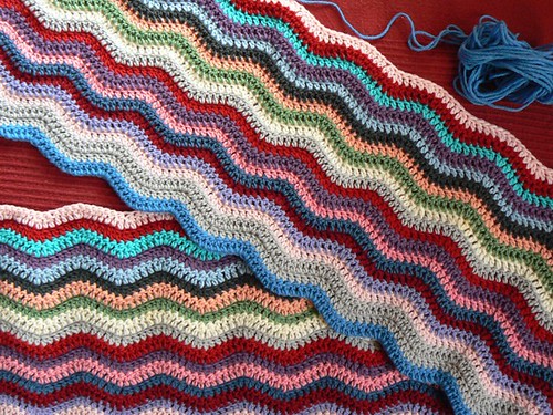 ripple stitch blanket WIP2