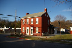 Brick house, painted red
