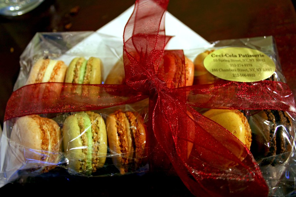 The package of macarons...