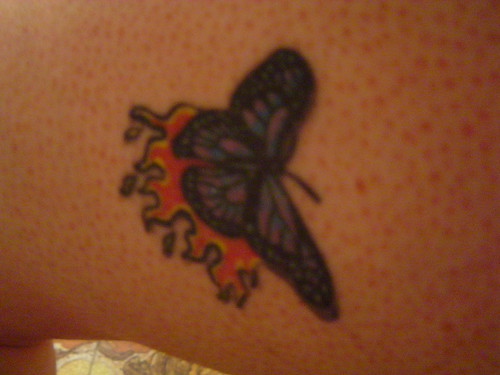 Butterfly tattoo picture in the skin