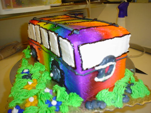 Flower power this is my first bus cake