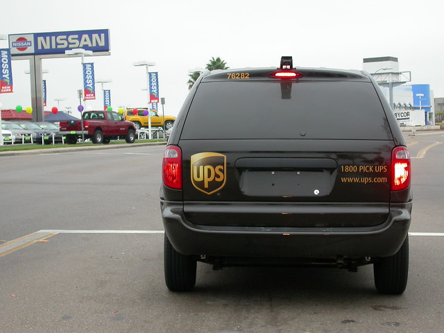 brown sandiego ups delivery dodge caravan van parcel minivan unitedparcelservice