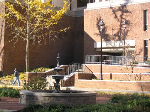 Fountain in front of the library