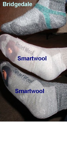 Comparison of three hiking socks