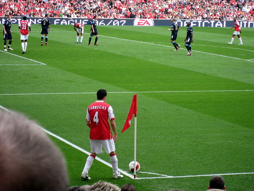 Cesc Putting In One Of Our 14 Corners