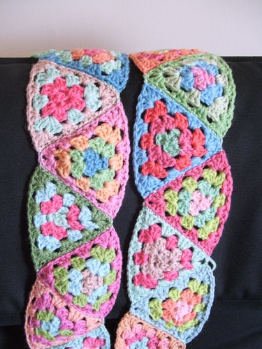 Crochet scarf close-up