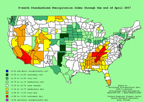Six Month Standardized Precipitation 
