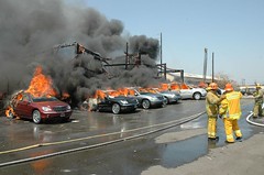 Fire destroys vacant building and dozens of cars in Atwater Village ...