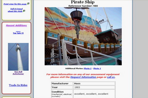 Pirate Ship Listing