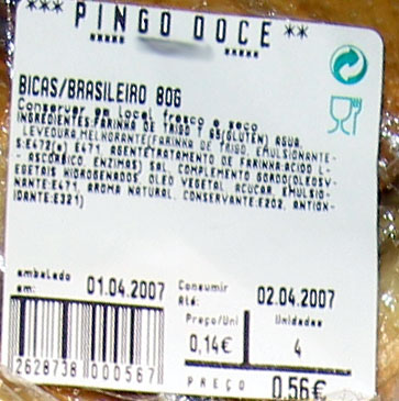 ingredientes do pão do pingo doce