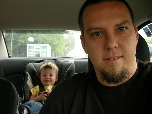 Nathan and Daddy in the car