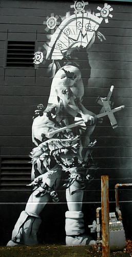 Indian dancer mural, Seattle, WA by Wonderlane