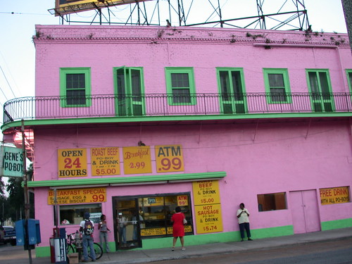 The big pink building at 
Elysian Fields & St. Claude