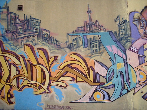 graffiti of the Toronto skyline