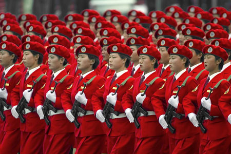 north korean women marching. Marching women