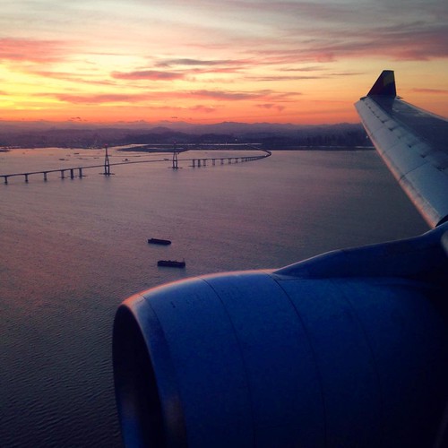   ... ! ! #Travel #Vacation #Airplane #OZ #Asiana #Airlines #Sky #Sunrise #Sea #Bridge #Wing ©  Jude Lee