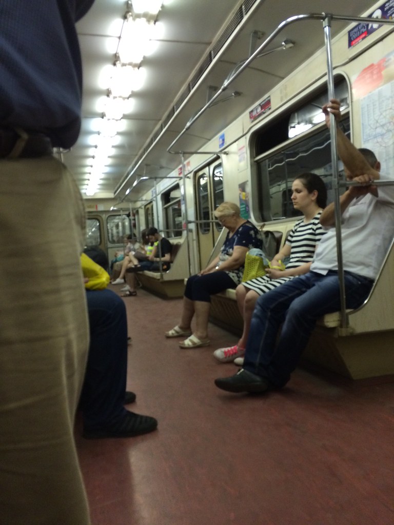 : A less crowded Moscow subway car
