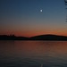 Sunset, moonrise at Canada Lake, NY