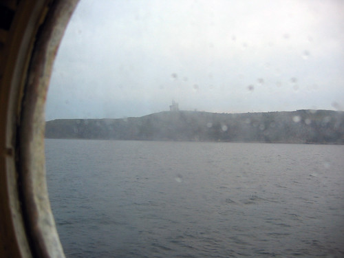 First glimpse of shore through my porthole.