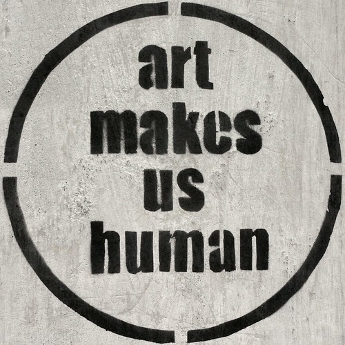 Art makes us human (stencil graffiti)
