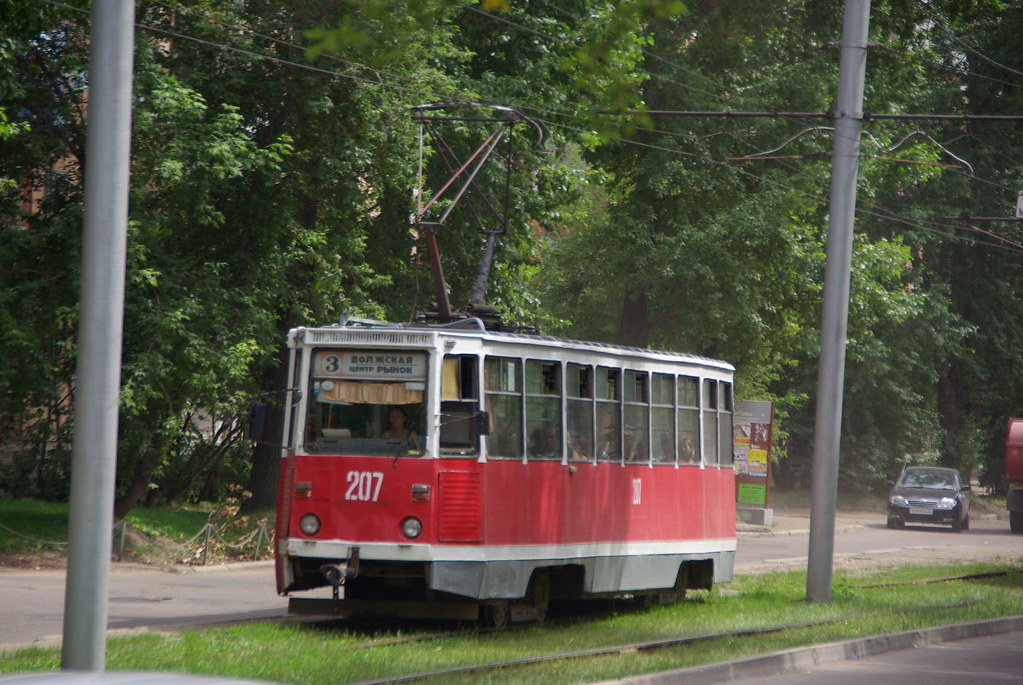 : Irkutsk tram 71-605 207, Partizanskaya ul before remove reserved tram tracks
