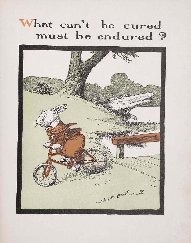 : Rabbit on bicycle (illustration, 1903)