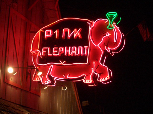 The Pink Elephant bar, Monte Rio, California