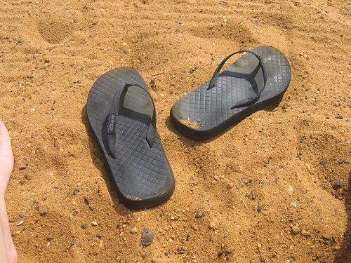 flip flops in the sand. Flip Flops and Sand