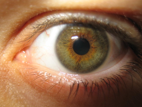 ojo marrón verdoso