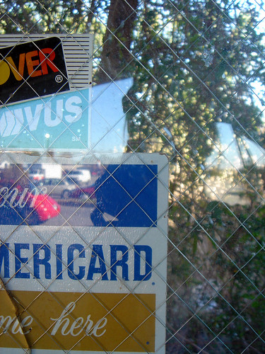 all credit cards accepted logo. All Major Credit Cards Accepted Here. Some old shopping center, January 2006