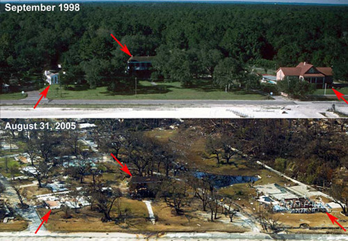 Waveland, Mississippi Before & After Katrina