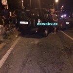 EXCLUSIV FOTO Un soldat american beat, la volanul unui jeep, a provocat un accident pe drumul de Poiana Brașov