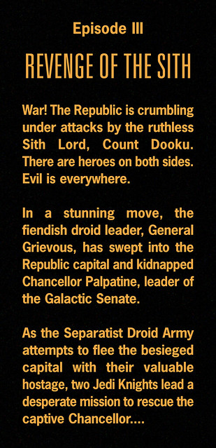 This is the opening crawl text for Star Wars Episode III: Revenge of the 