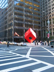 Noguchi's Red Cube, far by Peter Kaminski, on Flickr