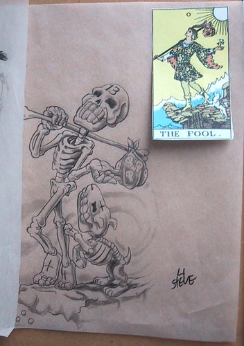Fool Tattoo Art. The original drawing and the source pic for my Fool tattoo, 
