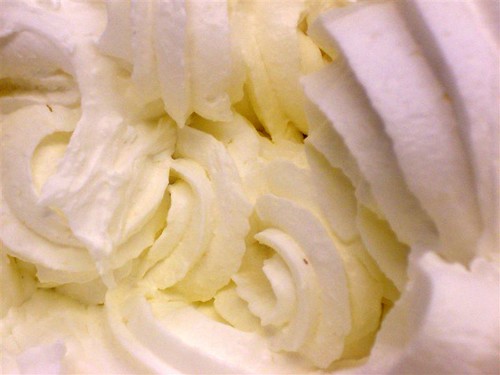 macro shot of whipped cream.