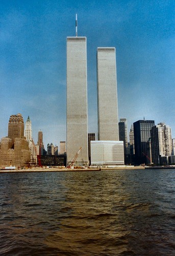 WTC pre WFC 1984 from boat Hudson NYC