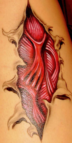 close resemblance to a real tattoo... but made with make up colors.<br />Temporary tattoo is easy to remove