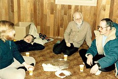 Jay Brause, Gene Dugan, Fred Hillman, & Les ? at Alaska Gay & Lesbian Resource Center, 1982