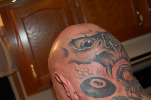 Tattoos On The Back. Here#39;s a photo of the tattoos on the ack of my head.