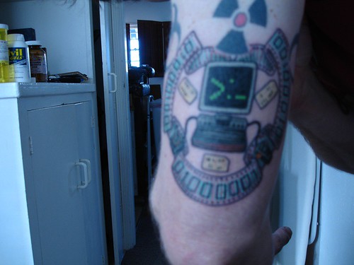 Green-screen Atari 2600 tattoo