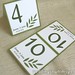 Green Olive Branch Modern Greek Wedding Custom Table Numbers Cards <a style="margin-left:10px; font-size:0.8em;" href="http://www.flickr.com/photos/37714476@N03/19017188744/" target="_blank">@flickr</a>