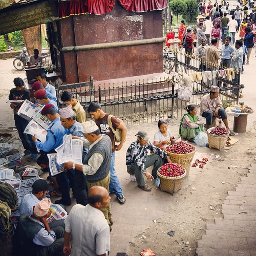   2009        ... #Travel #Memories #2009 #Kathmandu #Normal #Life #Street #Stall #Peoples #Newspaper #PrayForNepal ©  Jude Lee